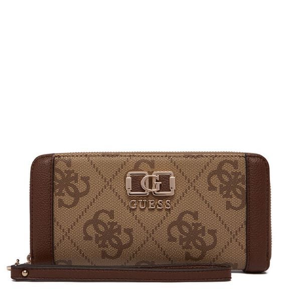 Portfel Guess. Brązowe portfele damskie Guess, z aplikacjami. Za 299.99 zł.