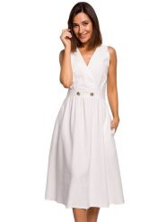 Stylove Sukienka w kolorze białym rozmiar: M. Białe sukienki damskie Stylove, bez wzorów, bez ramiączek. Za 72.99 zł.