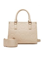 Valentino Torebka Samba Re VBS8ZG04 Écru. Białe kuferki damskie Valentino, bez wzorów, ze skóry, bez dodatków. Za 539.99 zł.