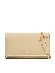 Tommy Hilfiger Torebka Icon Flap W/Chain Met AW0AW17959 Złoty. Żółte torebki wieczorowe damskie Tommy Hilfiger, bez wzorów, ze skóry, bez dodatków. Za 339.99 zł.
