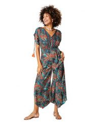 Aller Simplement Kombinezon w kolorze niebiesko-czerwono-turkusowym rozmiar: 34-40. Niebieskie kombinezony damskie Aller Simplement, bez wzorów, z wiskozy, klasyczne, z asymetrycznym kołnierzem, bez ramiączek. Za 56.99 zł.