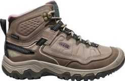 Buty trekkingowe TARGHEE IV MID WP W Keen brązowo-szare/różowe. Brązowe obuwie trekkingowe damskie Keen, z materiału, bez zapięcia. Za 759.50 zł.