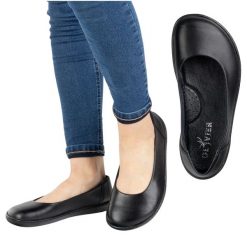Olivier Barefoot Damskie półbuty skórzane minimalistyczne wsuwane 1771POL czarne. Czarne półbuty damskie bez wzorów, bez obcasa, bez zapięcia. Za 453.66 zł.