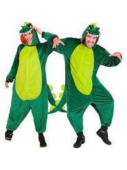 Carnival Party Kombinezon kostiumowy "Dinosaur" w kolorze zielonym rozmiar: S/M. Zielone kombinezony damskie Carnival Party, m, bez wzorów, bez kołnierzyka, bez ramiączek, krótkie. Za 126.99 zł.