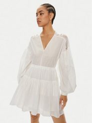 Pinko Sukienka codzienna Baaria 103741 A1XN Biały Regular Fit. Białe sukienki damskie Pinko, bez wzorów, z bawełny, bez ramiączek. Za 459.99 zł.