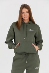 JUICY COUTURE Zielona bluza Recycled Queenie Hoodie. Zielone bluzy damskie Juicy Couture, xs, bez wzorów, bez kaptura. W wyprzedaży za 329.99 zł.