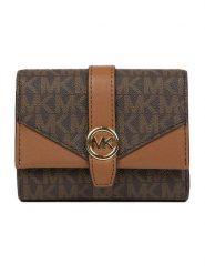Michael Kors Portfel w kolorze brązowo-jasnobrązowym - 12 x 10 x 4 cm rozmiar: onesize. Brązowe portfele damskie Michael Kors, bez wzorów, z materiału. Za 502.76 zł.
