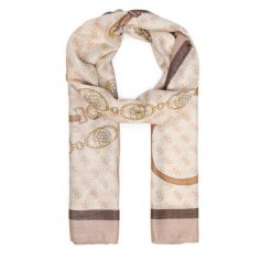 Szal Guess. Brązowe szaliki damskie Guess, z aplikacjami. Za 154.99 zł.