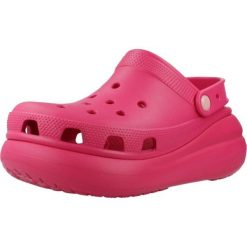 Klapki Crocs Model Classic Crush Clog Kolor Rose. Czerwone klapki damskie Crocs, bez wzorów, z gumy, bez obcasa, bez zapięcia. Za 159.99 zł.