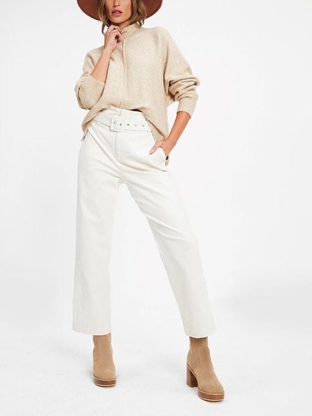 Milan Kiss Sweter w kolorze beżowym rozmiar: L. Brązowe swetry klasyczne damskie Milan Kiss, l, bez kołnierzyka. Za 227.31 zł.