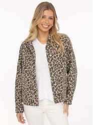 Zwillingsherz Kurtka dżinsowa w kolorze beżowo-jasnobrązowym rozmiar: XL. Brązowe kurtki damskie Zwillingsherz, xl, z aplikacjami, ze skóry, bez kaptura. Za 173.99 zł.