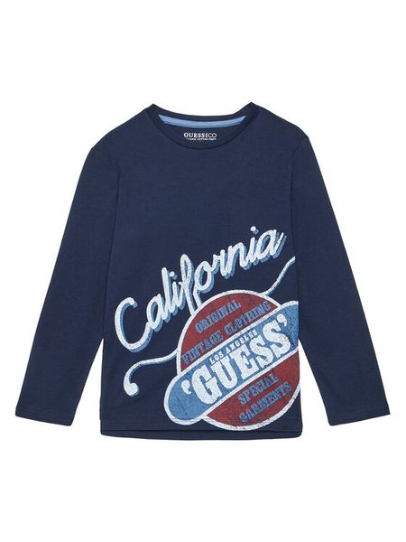 Guess Bluzka L5YI26 K8HM4 Granatowy Regular Fit. Niebieskie t-shirty i koszulki chłopięce Guess, z aplikacjami, z bawełny, bez kołnierzyka, bez ramiączek. Za 69.99 zł.