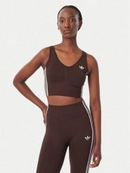 Adidas Biustonosz sportowy Essentials 3 Stripes Seamless Bralette KZ4107 Brązowy. Brązowe biustonosze sportowe damskie Adidas, bez wzorów, z syntetyku. Za 179.99 zł.