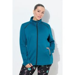 Damskie Bluza funkcyjna podszewka ze sztucznego futra stójka długi rękaw. Niebieskie bluzy damskie Ulla Popken, plus size, bez wzorów, z elastanu, bez kaptura. Za 279.99 zł.