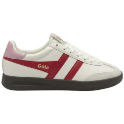 Sznurowane trampki damskie Gola Cyclone Leather. Białe obuwie sportowe casual damskie Gola, bez wzorów, bez zapięcia. W wyprzedaży za 374.50 zł.