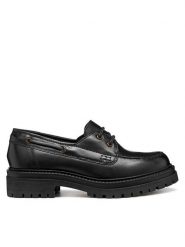 Geox Mokasyny D Iridea D56HRA 00043 C9999 Czarny. Czarne mokasyny damskie Geox, ze skóry, bez obcasa. Za 349.99 zł.