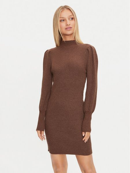 ONLY Sukienka dzianinowa Katia 15232502 Brązowy Comfort Fit. Brązowe sukienki damskie Only, bez wzorów, z dzianiny, bez ramiączek. Za 179.99 zł.