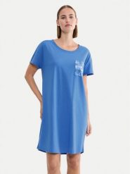 Triumph Koszula nocna 10225066 Niebieski Regular Fit. Niebieskie koszule nocne i halki Triumph, bez wzorów, z bawełny, bez ramiączek. Za 89.99 zł.