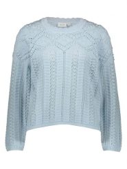 Vila Sweter w kolorze błękitnym rozmiar: XS. Niebieskie swetry klasyczne damskie Vila, xs, ze splotem, bez kołnierzyka. Za 65.54 zł.