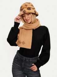 Guess Kapelusz AW5181 POL01 Brązowy. Brązowe kapelusze damskie Guess, z aplikacjami, z materiału. Za 129.99 zł.