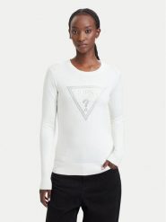 Guess Sweter W6YR28 Z0976 Kremowy Regular Fit. Białe swetry klasyczne damskie Guess, xl, z wiskozy, bez kołnierzyka. Za 344.99 zł.