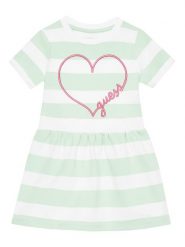 Guess Sukienka codzienna K5GK28 KBOR4 Zielony Regular Fit. Zielone sukienki dziewczęce Guess, z aplikacjami, z bawełny, bez ramiączek, proste. Za 99.99 zł.