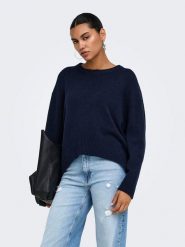 ONLY Sweter w kolorze granatowym rozmiar: XS. Niebieskie swetry klasyczne damskie Only, xs, bez kołnierzyka. Za 89.95 zł.