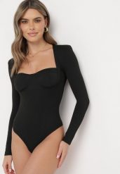 Czarne Body z Kwadratowym Dekoltem Halcina. Czarne body i gorsety Born2be, bez wzorów. Za 79.99 zł.