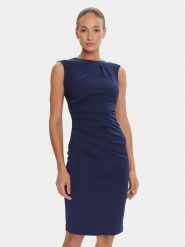 Rinascimento Sukienka koktajlowa CFC0125332003 Granatowy Slim Fit. Niebieskie sukienki damskie Rinascimento, bez wzorów, z syntetyku, wizytowe, bez ramiączek. Za 339.99 zł.