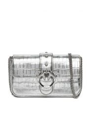 PINKO Torebka Love One Pocket Simply C AI 24-25 PLTT 103838 A1W5 Srebrny. Szare torebki wieczorowe damskie Pinko, bez wzorów, ze skóry, bez dodatków. Za 849.99 zł.