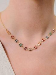 Lodie Silver Naszyjnik z elementami ozdobnymi - dł. 40 cm rozmiar: onesize. Szare naszyjniki damskie Lodie Silver, z cyrkonią, z mosiądzu. Za 30.99 zł.