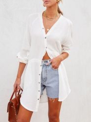 LA Angels Koszula w kolorze białym rozmiar: M. Białe koszule damskie LA Angels, m, bez wzorów, z wiskozy, bez kołnierzyka, bez ramiączek. Za 126.99 zł.