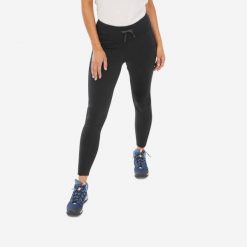 Legginsy turystyczne damskie Quechua NH100. Czarne legginsy damskie QUECHUA, m, bez wzorów, z elastanu. Za 99.99 zł.