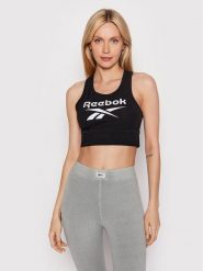 Reebok Biustonosz sportowy Identity GL2544 Czarny. Czarne biustonosze sportowe damskie Reebok, bez wzorów, z bawełny. Za 49.99 zł.