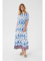 Cream Sukienka w kolorze biało-niebieskim rozmiar: S/M. Białe sukienki damskie Cream, bez wzorów, z wiskozy, bez ramiączek. Za 152.99 zł.