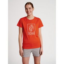 Koszulka damska Hummel S/S. Czerwone koszulki damskie Hummel, s, bez wzorów, bez kołnierzyka, bez ramiączek. W wyprzedaży za 84.50 zł.