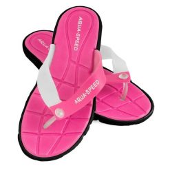 Japonki basenowe damskie Aqua Speed Bali. Fioletowe klapki damskie Aqua-Speed, bez wzorów, bez obcasa, bez zapięcia. Za 36.99 zł.