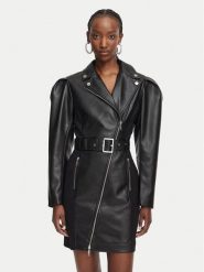 KARL LAGERFELD Sukienka z imitacji skóry B3W13001 Czarny Regular Fit. Czarne sukienki damskie KARL LAGERFELD, bez wzorów, ze skóry, bez ramiączek. Za 1,749.00 zł.