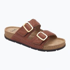 Klapki damskie Scholl Bora 2 Straps Med. Brązowe klapki damskie Scholl, bez wzorów, bez obcasa, bez zapięcia. Za 339.99 zł.