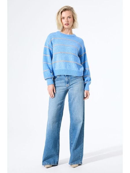 Garcia Sweter w kolorze błękitnym rozmiar: XS. Niebieskie swetry klasyczne damskie Garcia, xs, ze splotem, bez kołnierzyka. Za 113.36 zł.