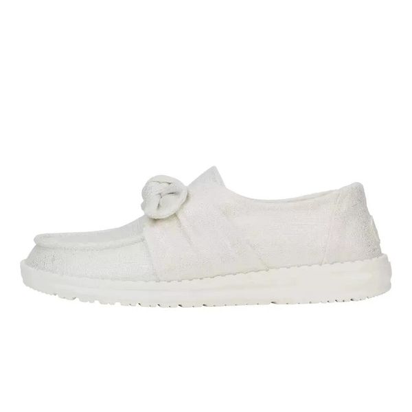 HeyDude Damskie Mokasyny Wendy Bow Shimmer. Szare mokasyny damskie Hey dude, z materiału, bez obcasa. Za 219.00 zł.
