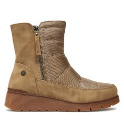 Botki Refresh. Brązowe botki damskie Refresh, bez obcasa, na płaskiej podeszwie, bez zapięcia. Za 289.99 zł.
