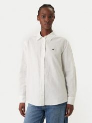 Tommy Jeans Koszula DW0DW22209 Biały Relaxed Fit. Białe koszule damskie Tommy Jeans, s, bez wzorów, z jeansu, bez kołnierzyka, bez ramiączek. Za 409.99 zł.