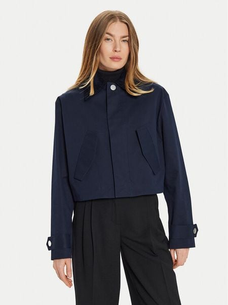 AMI Paris Kurtka przejściowa FJK069.CO0081 Granatowy Regular Fit. Niebieskie kurtki damskie AMI PARIS, xs, bez wzorów, z bawełny, bez kaptura. Za 2,769.00 zł.