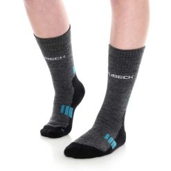 Skarpety damskie trekkingowe z wełną merino Brubeck Trekking Light. Niebieskie skarpetki damskie Brubeck, bez wzorów, z elastanu. Za 60.99 zł.