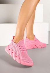 Różowe Sneakersy na Grubej Podeszwie z Tłoczeniem Tatinora. Czerwone obuwie sportowe damskie Born2be, z jeansu, bez zapięcia, trekkingowe. Za 79.99 zł.