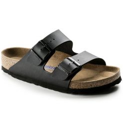 Klapki unisex Birkenstock Arizona BS (0551253). Czarne klapki damskie Birkenstock, bez wzorów, ze skóry, bez obcasa, bez zapięcia. W wyprzedaży za 337.99 zł.