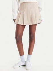 Lacoste Spódnica plisowana JF8001 Beżowy Regular Fit. Brązowe spódnice damskie Lacoste, bez wzorów, z bawełny. Za 659.99 zł.