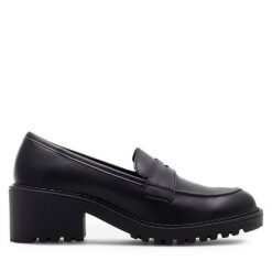 Półbuty Lasocki. Czarne czółenka damskie Lasocki, bez wzorów, bez obcasa, na obcasie. Za 259.99 zł.