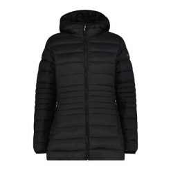 Długa kurtka puchowa z kapturem na zamek Sorona Aura damska CMP. Czarne kurtki damskie CMP, bez wzorów, z puchu, z kapturem. W wyprzedaży za 469.50 zł.
